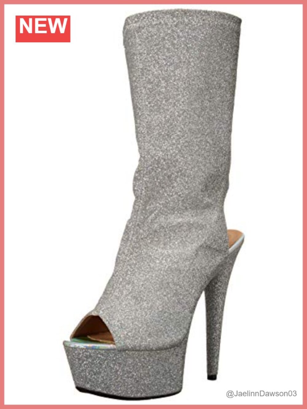 Glitter Ankle Bootie Stiletto Heel Round Toe Zip Dress Boot
